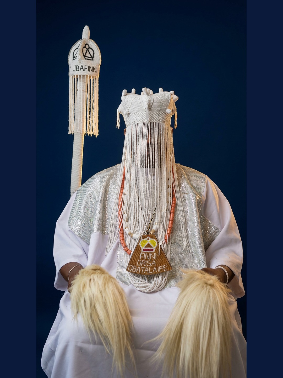 His Royal Highness Obafinni Obàtálá in ceremonial white regalia