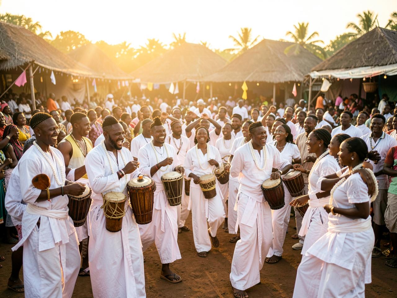 Drummers sounding the praise-poetry of the Royal House